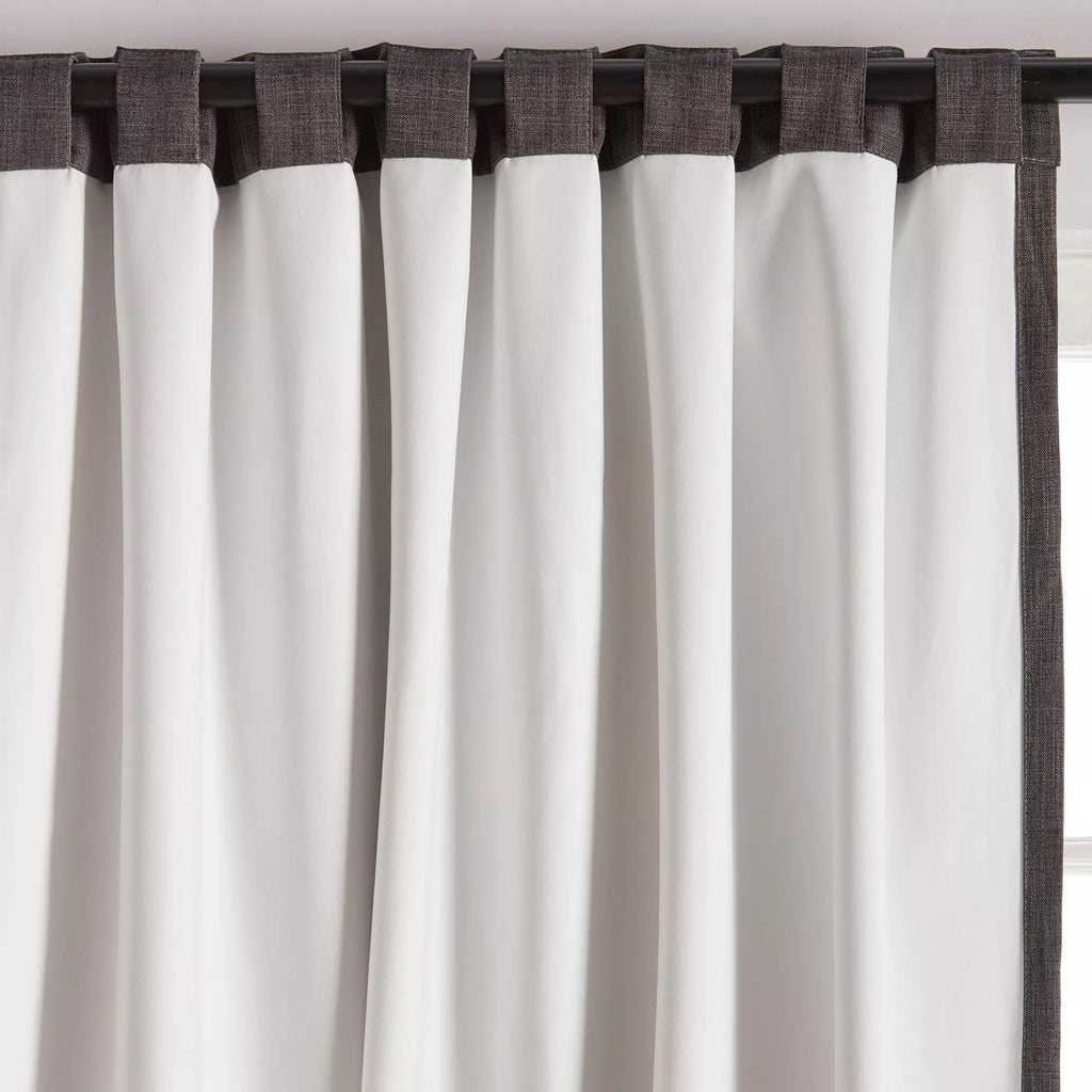 Charcoal Chita Back Tab Blackout Curtain