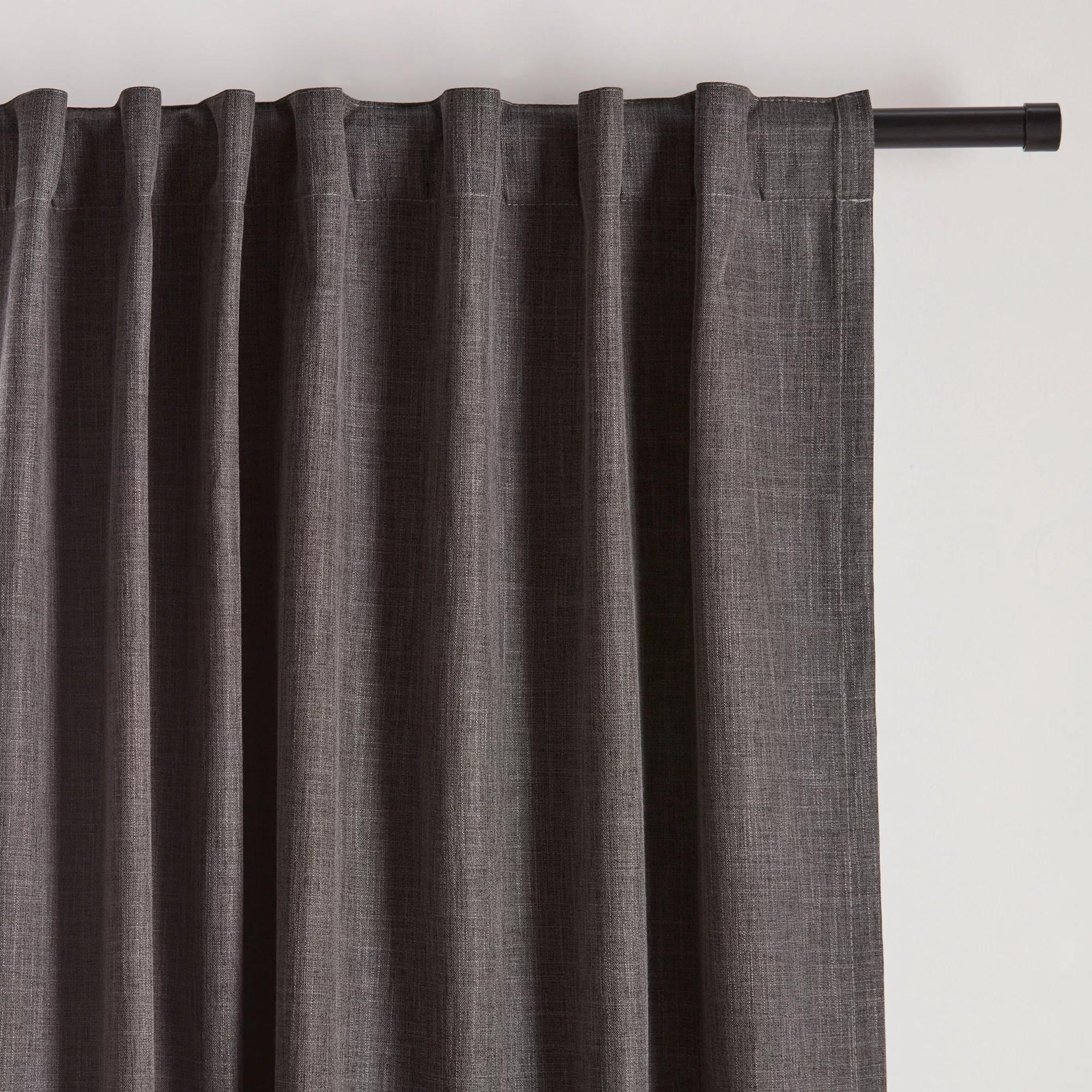 Charcoal Chita Back Tab Blackout Curtain