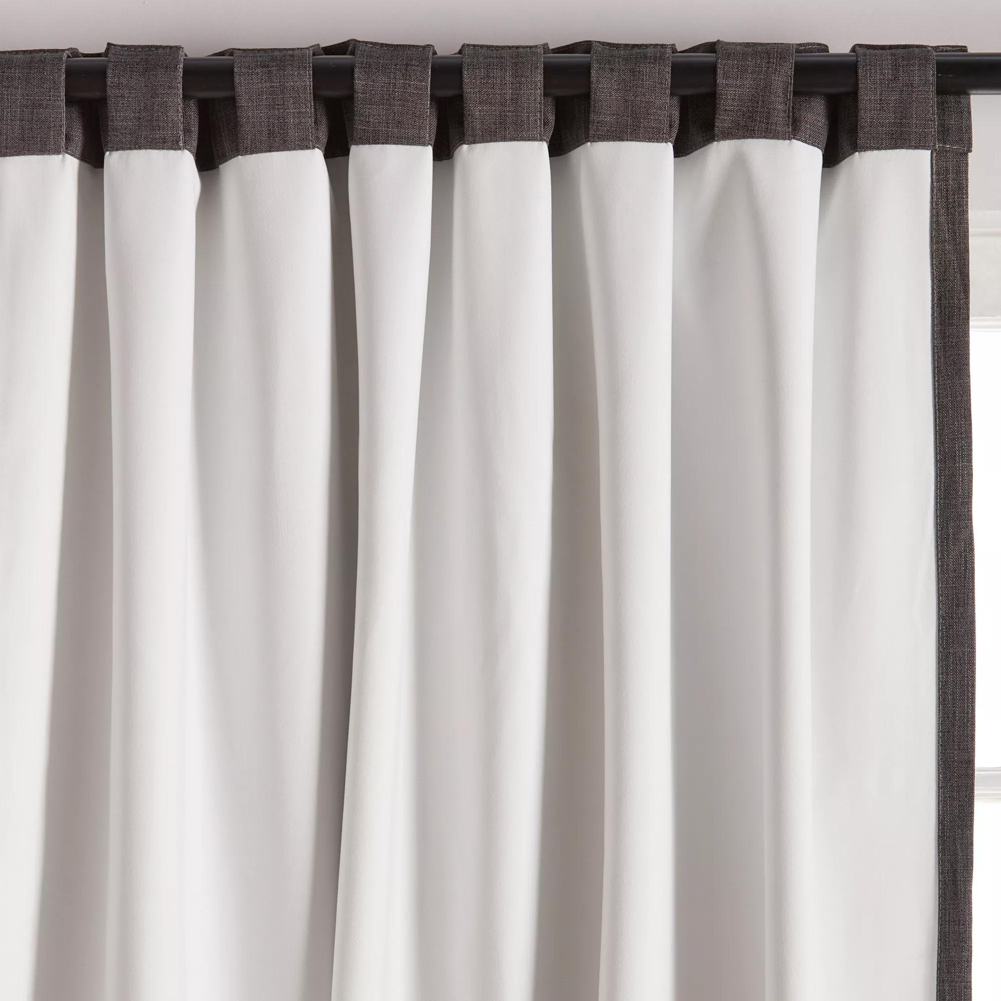 Charcoal Chita Back Tab Blackout Curtain