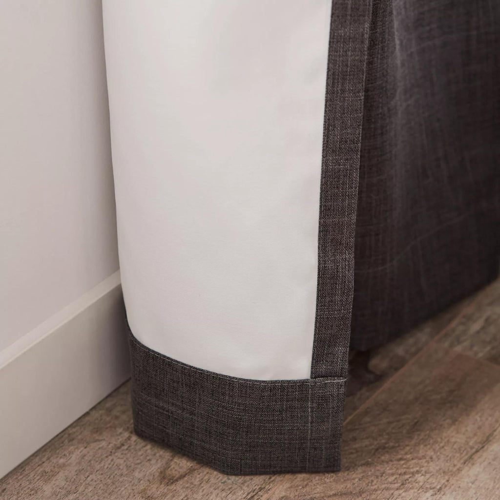 Charcoal Chita Back Tab Blackout Curtain