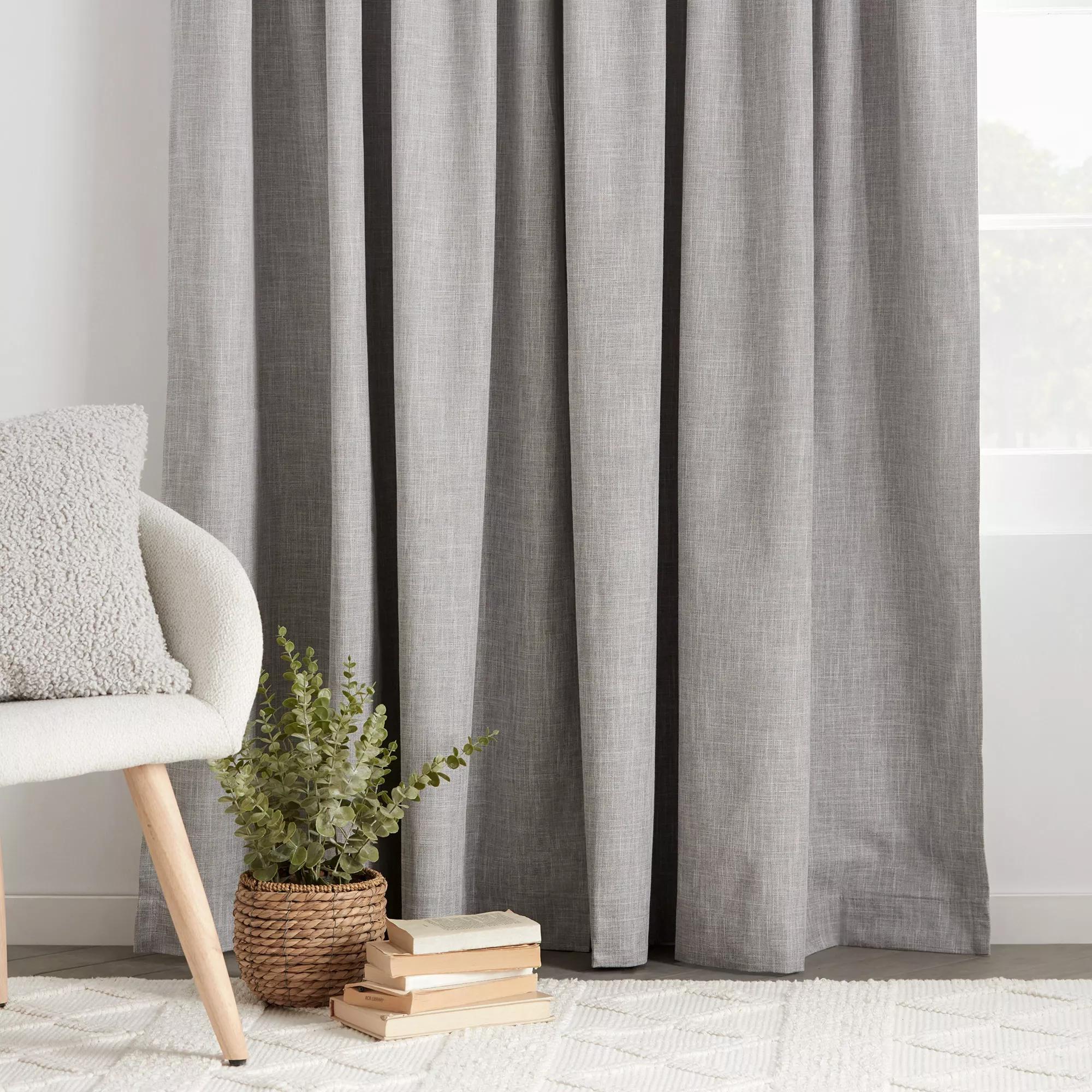 Light Grey Chita Back Tab Blackout Curtain