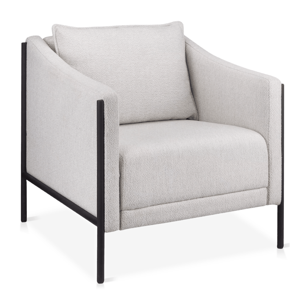 Metal & Fabric Accent Chair in Oatmeal
