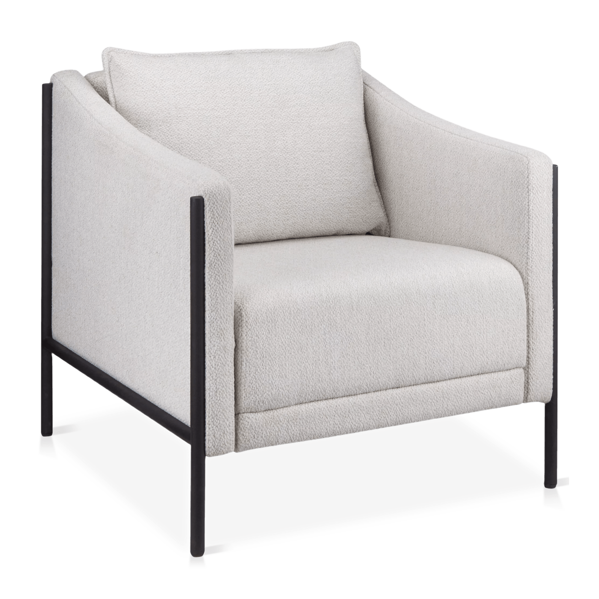 Metal & Fabric Accent Chair in Oatmeal