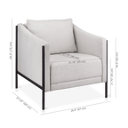 Metal & Fabric Accent Chair in Oatmeal