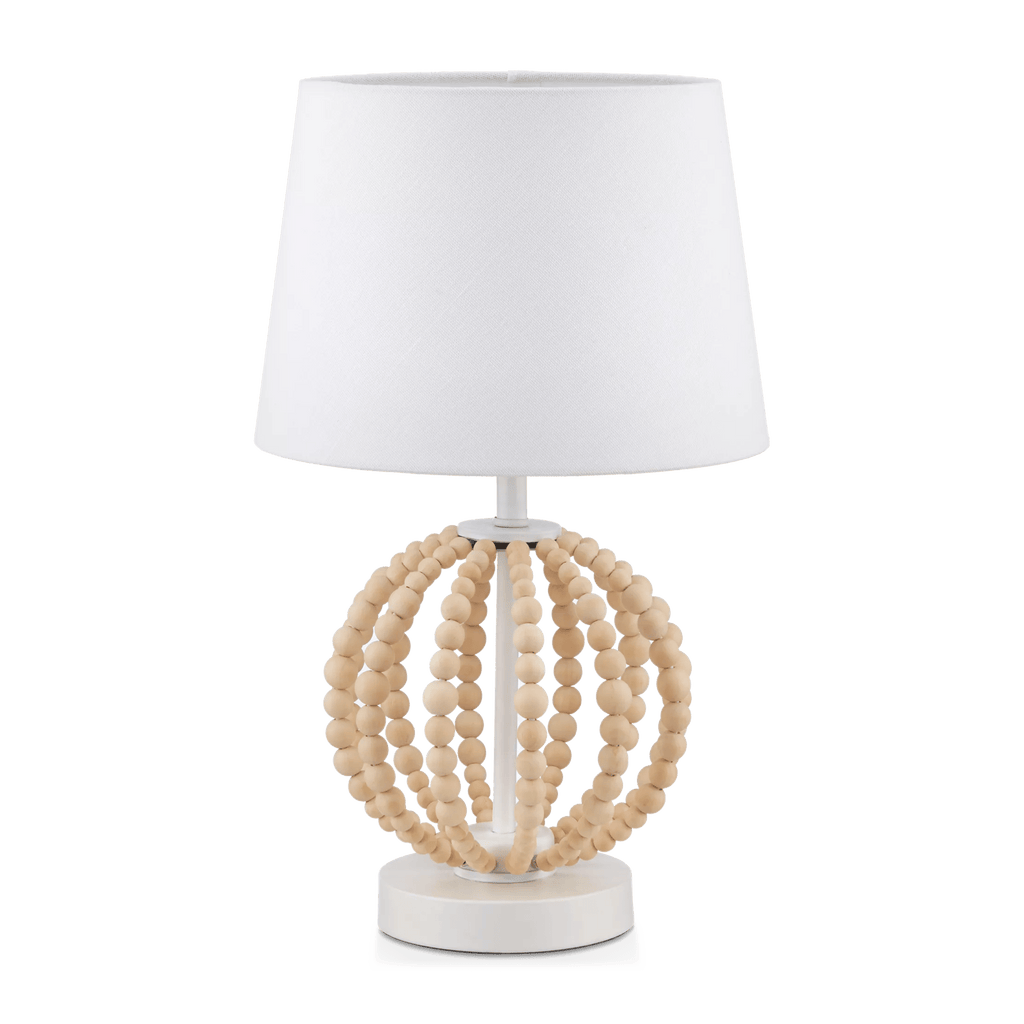 Wooden Bead Base Table Lamp