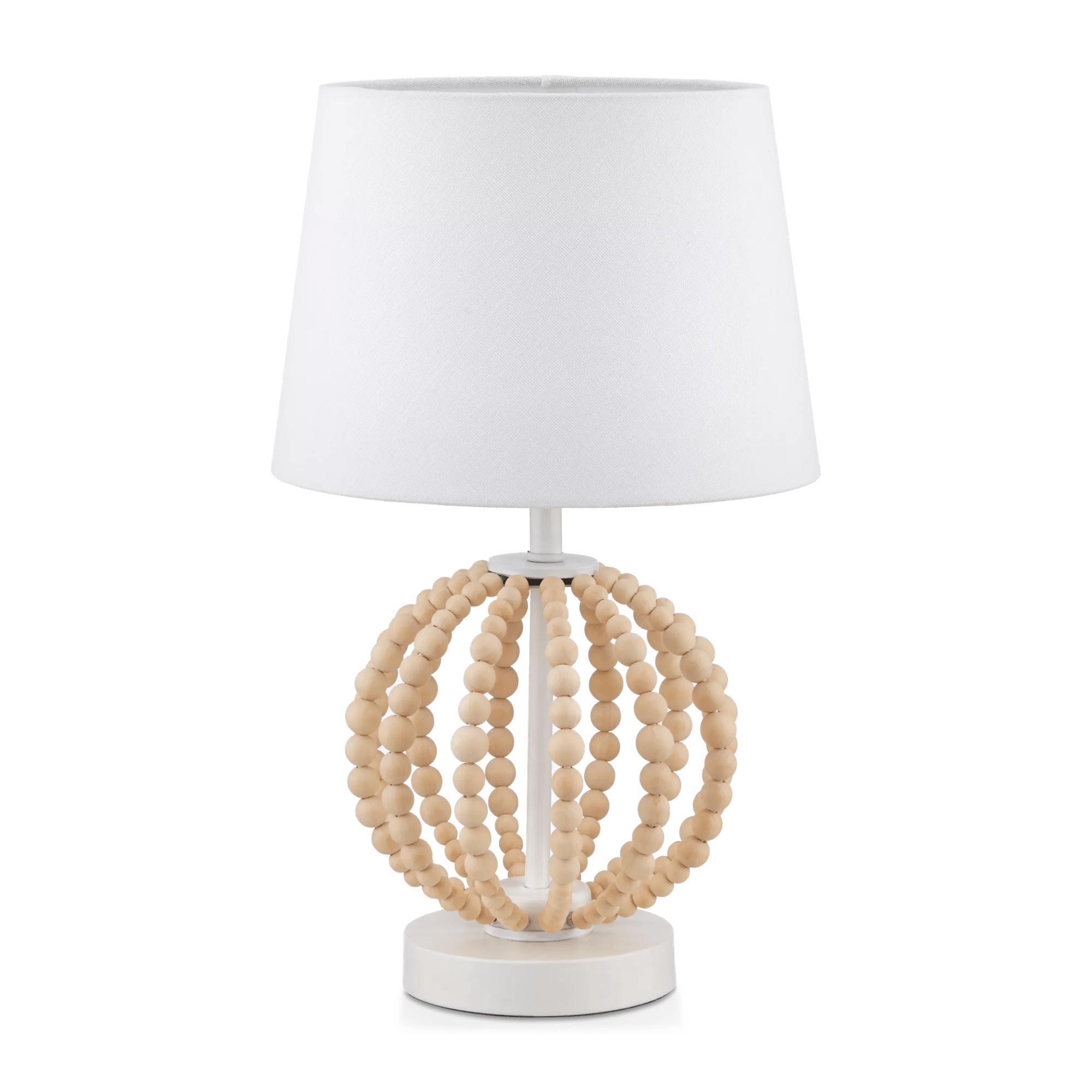 Wooden Bead Base Table Lamp