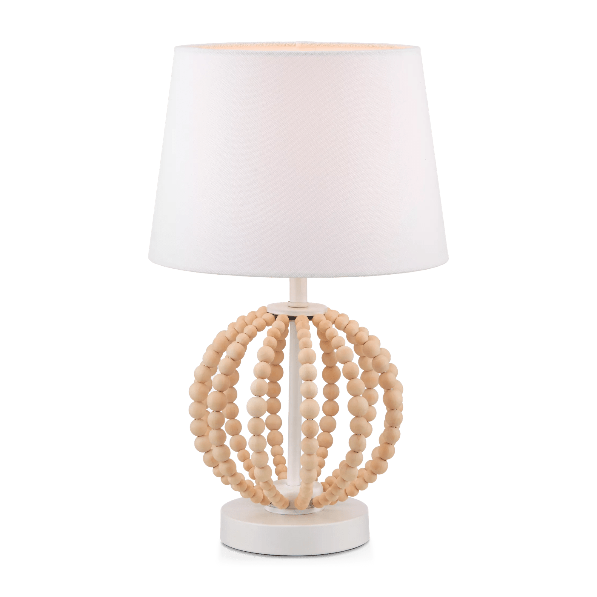 Wooden Bead Base Table Lamp