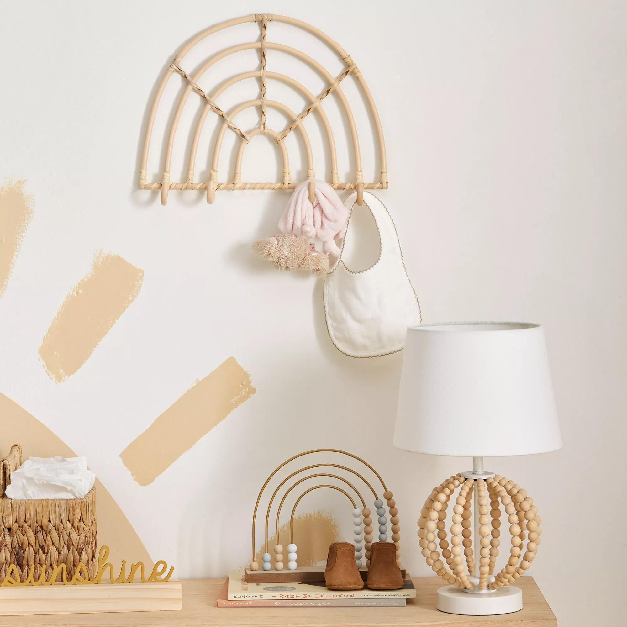 Wooden Bead Base Table Lamp