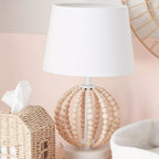 Wooden Bead Base Table Lamp