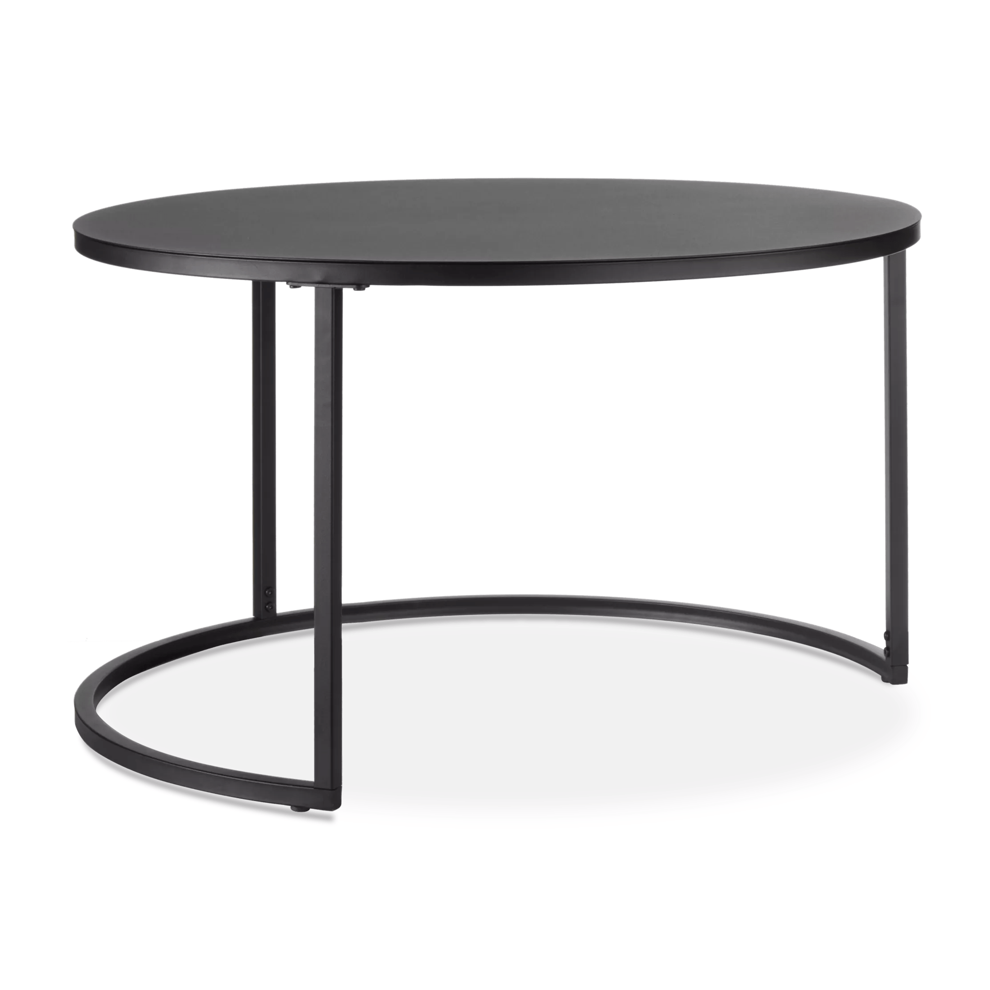 Nesting Coffee Table - Black Metal and Natural Wood