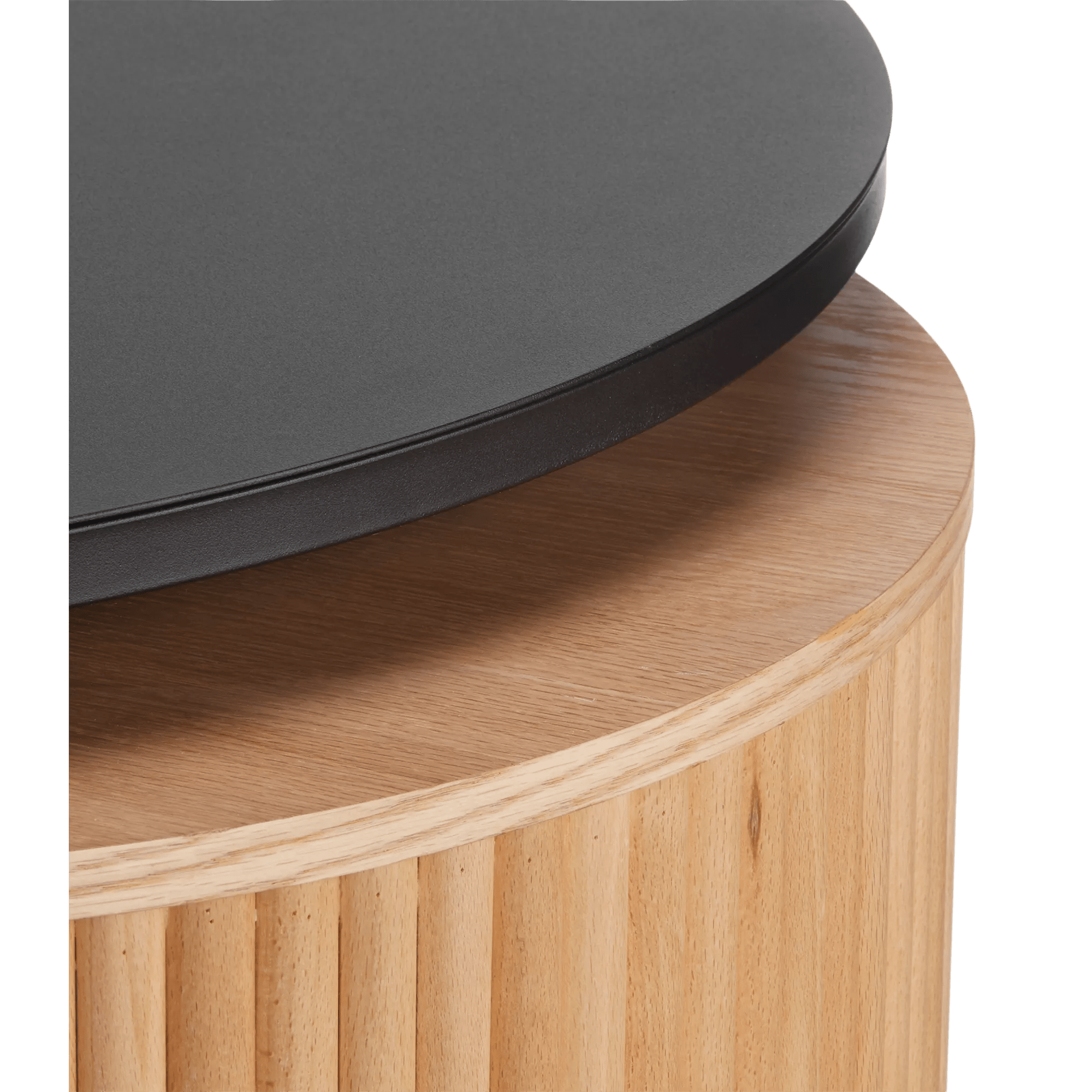 Nesting Coffee Table - Black Metal and Natural Wood