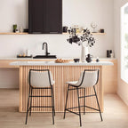 Fabric and Metal Counter Stool