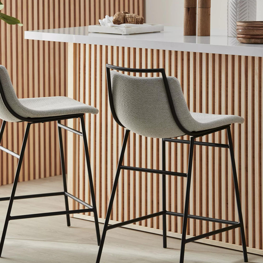 Fabric and Metal Counter Stool