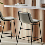Fabric and Metal Counter Stool