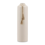 Ceramic Floor Vase with Beaded Tassels