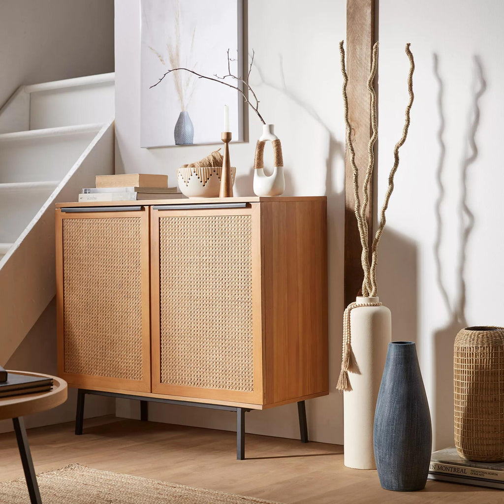Ceramic Floor Vase with Beaded Tassels
