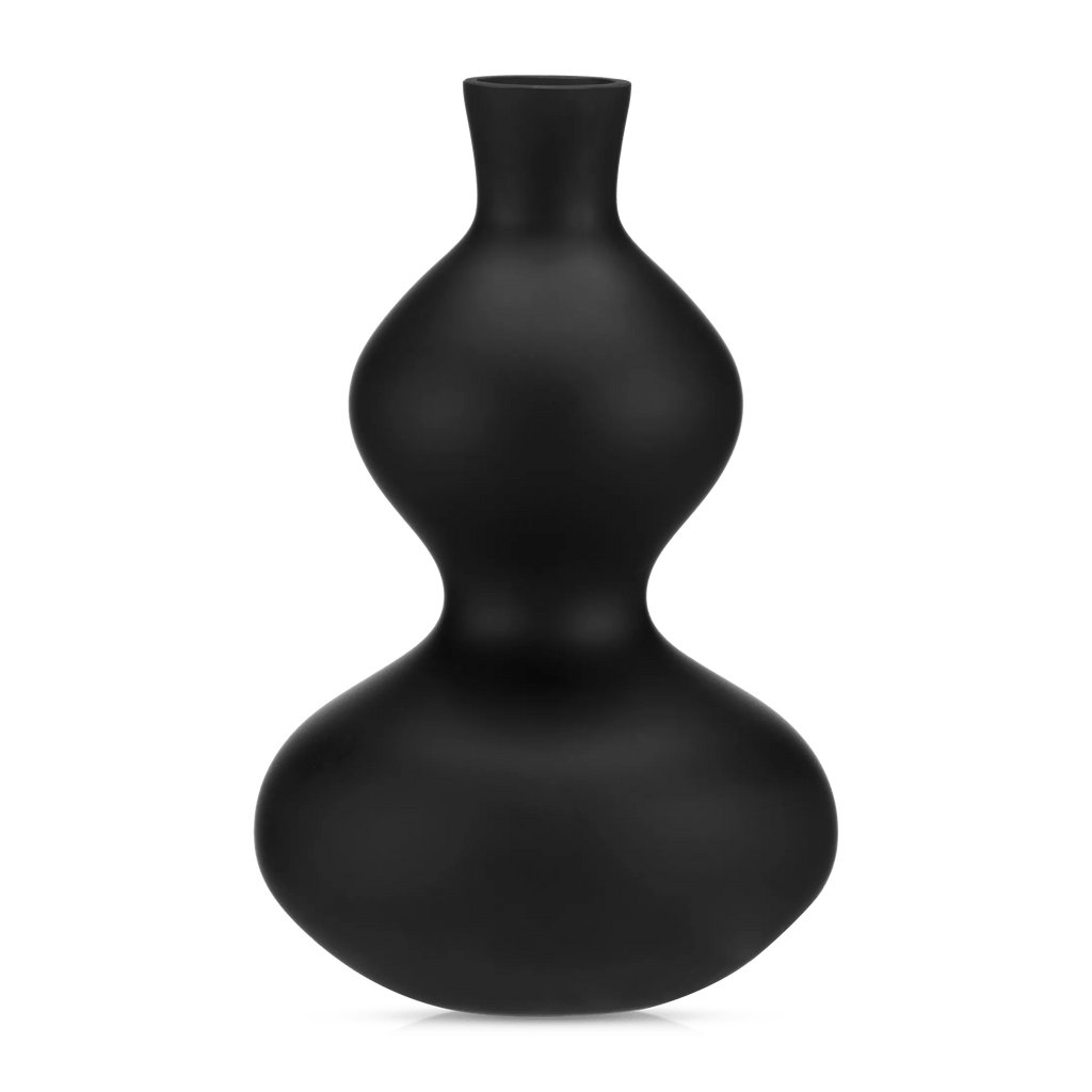 Black Hourglass Bubble Vase