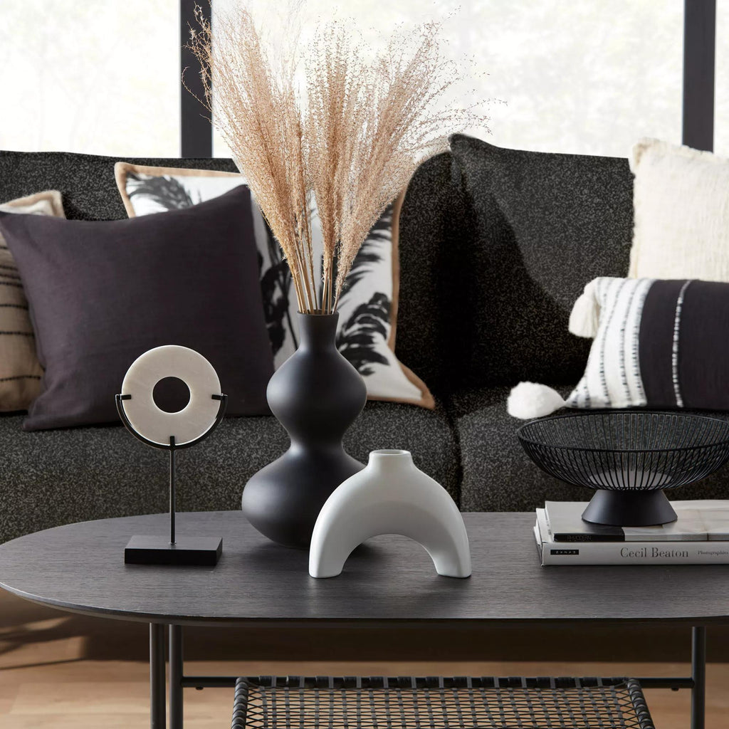 Black Hourglass Bubble Vase