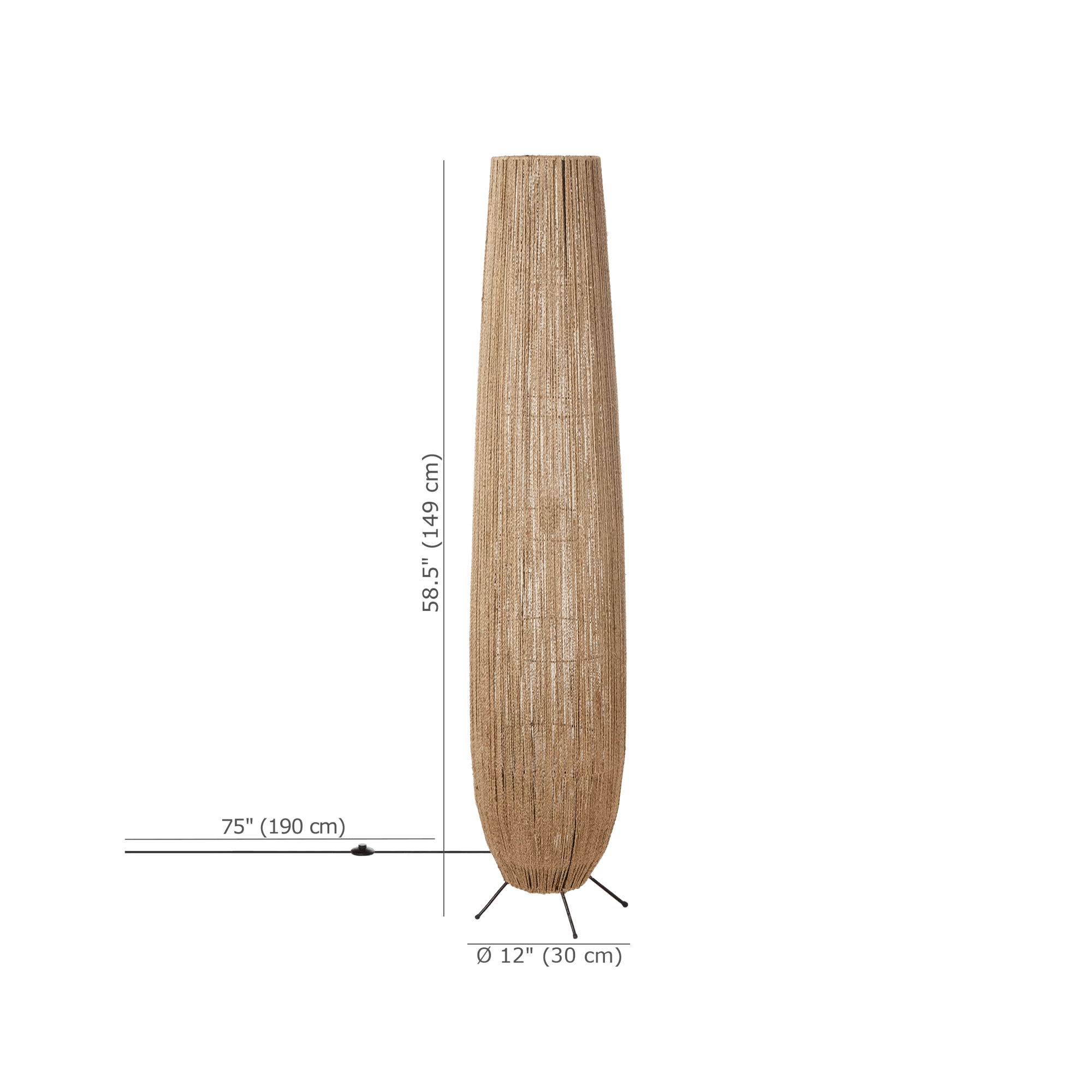 Hemp Rope Tube Floor Lamp