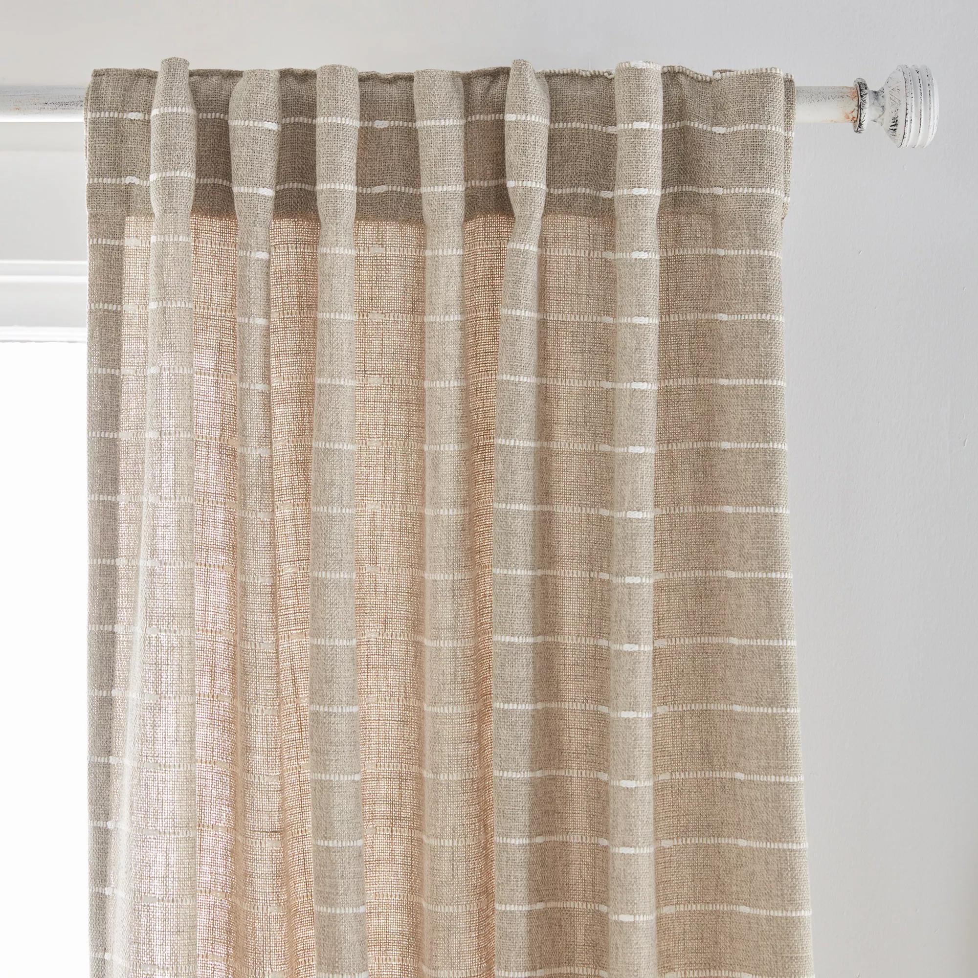 Saara Beige Back-Tab Curtain