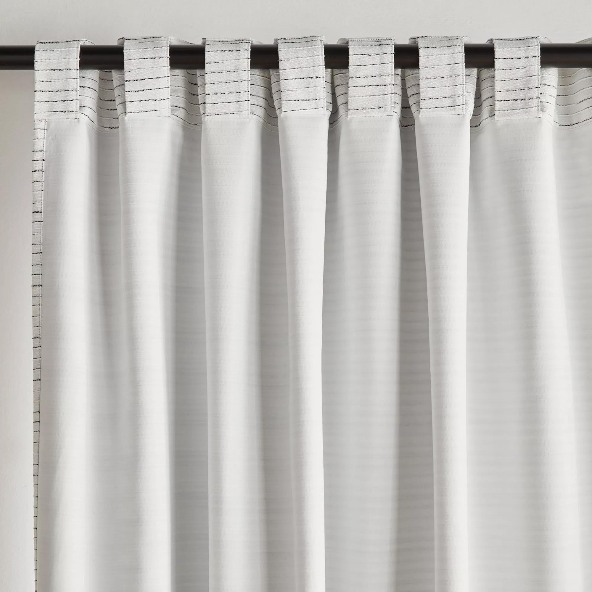 Black And White Dayni Blackout Back-Tab Curtain