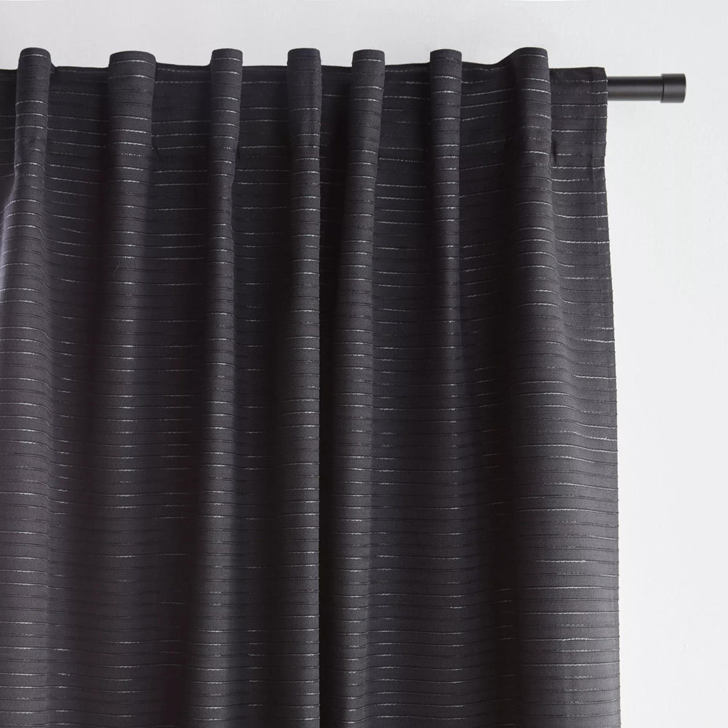 Black Dayni Blackout Back-Tab Curtain