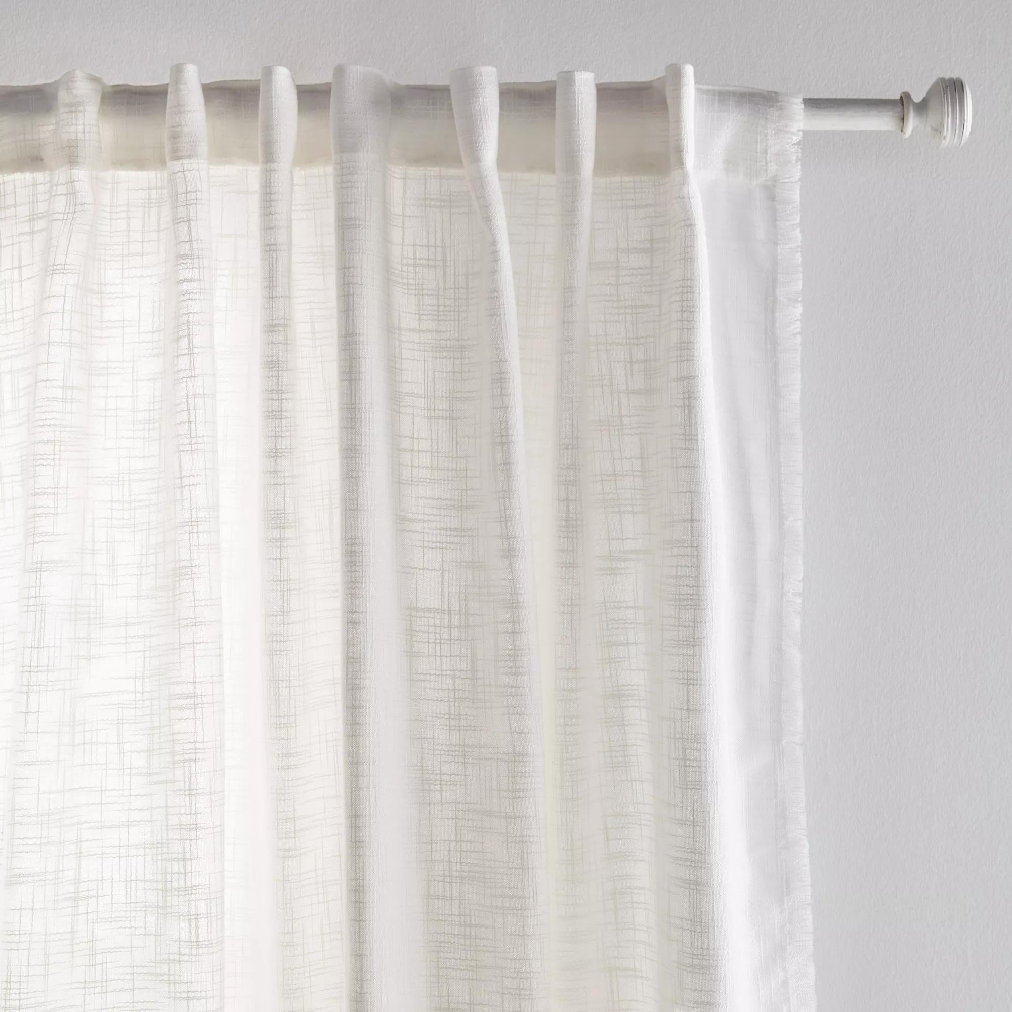 White Nuk Back-Tab/Rod-Pocket Curtain