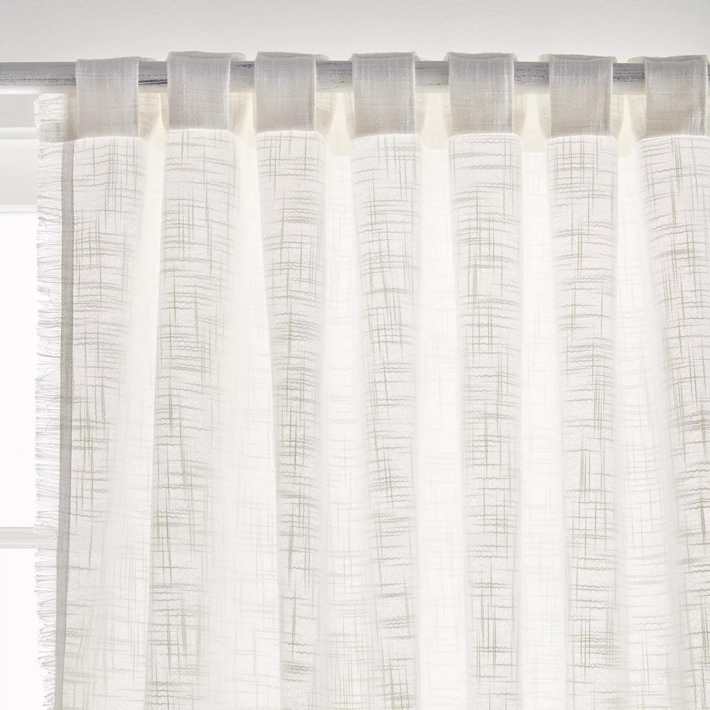 White Nuk Back-Tab/Rod-Pocket Curtain