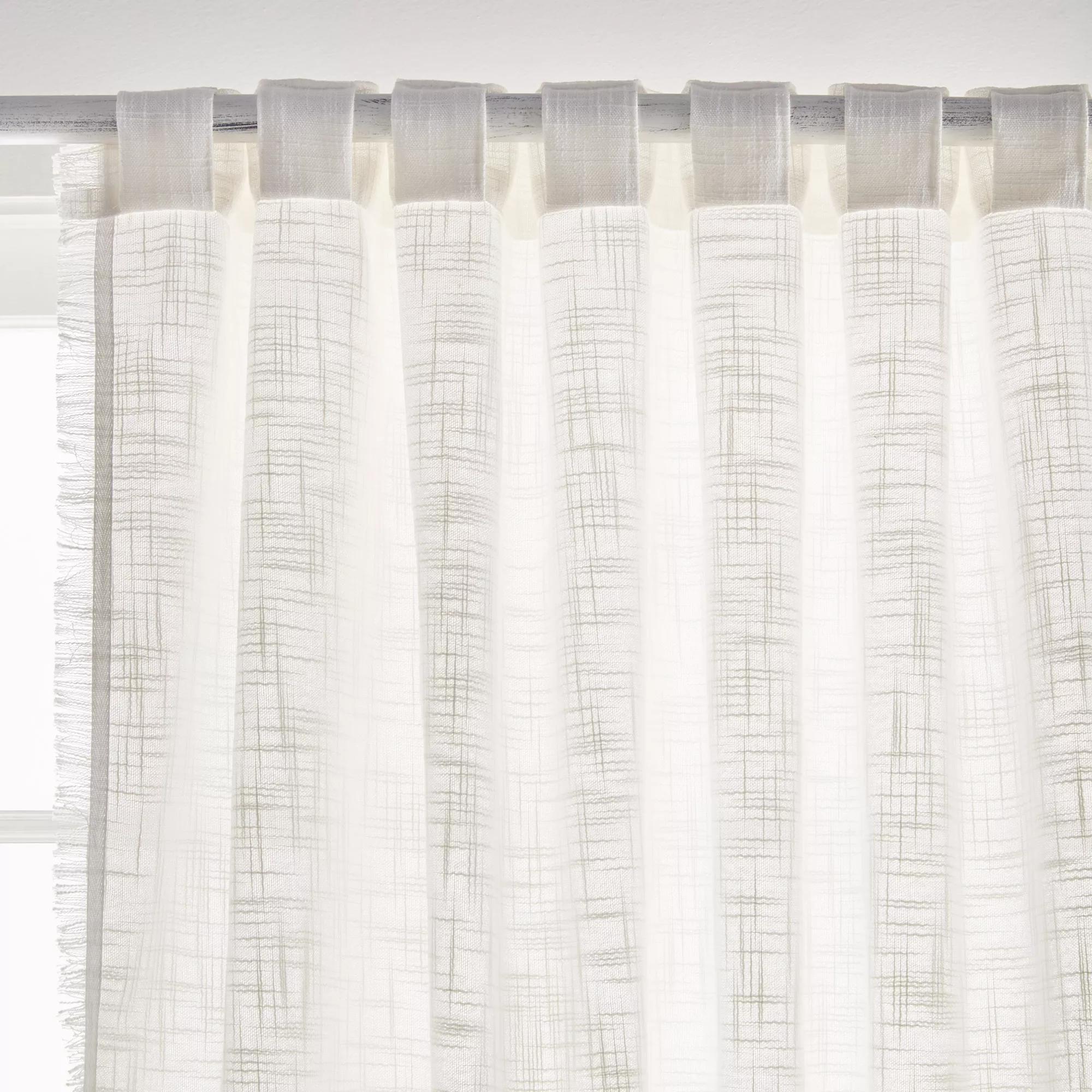 White Nuk Back-Tab/Rod-Pocket Curtain