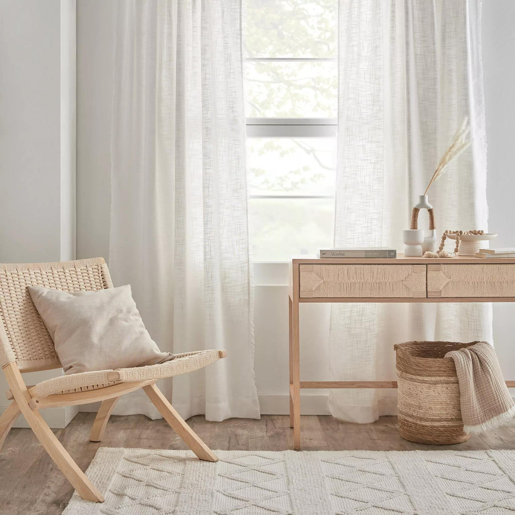 White Nuk Back-Tab/Rod-Pocket Curtain