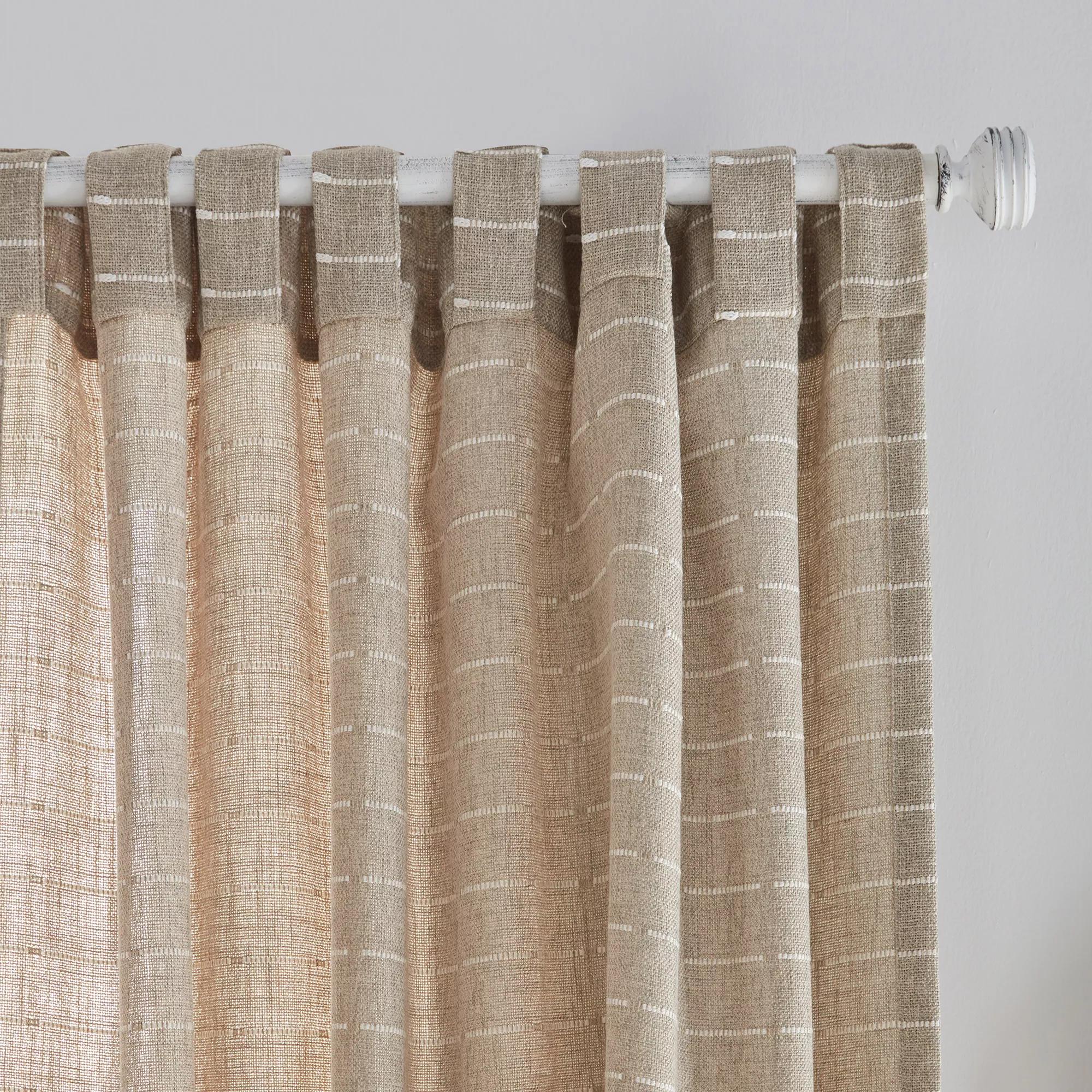 Saara Beige Back-Tab Curtain
