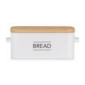 Metal Bread Box with Bamboo Lid