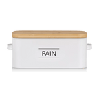 Metal Bread Box with Bamboo Lid