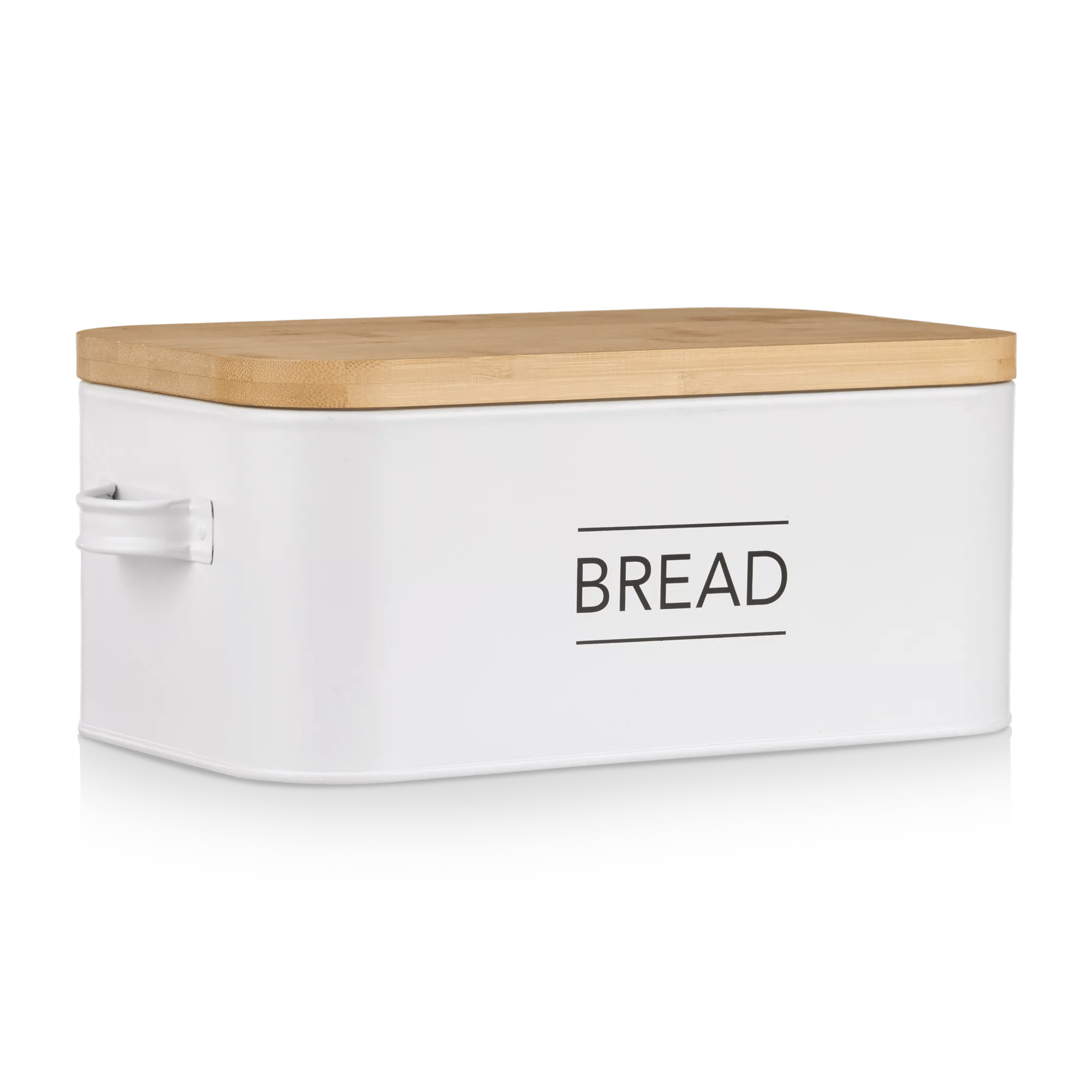 Metal Bread Box with Bamboo Lid