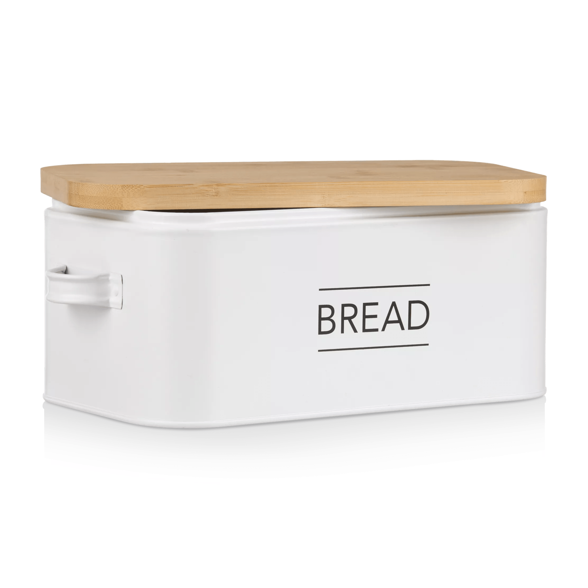 Metal Bread Box with Bamboo Lid