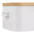 Metal Bread Box with Bamboo Lid