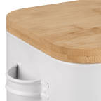 Metal Bread Box with Bamboo Lid