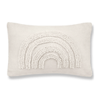 Anya Beige Tufted Rainbow Lumbar Throw Pillow
