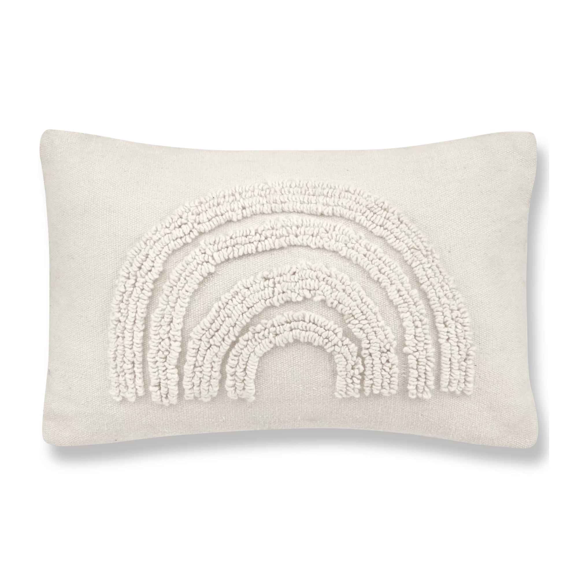 Anya Beige Tufted Rainbow Lumbar Throw Pillow