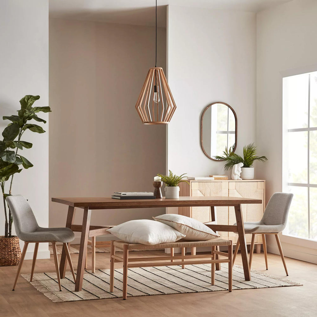 Mid-Century Modern Natural Wood Dining Table