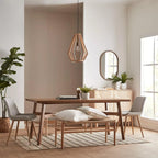 Mid-Century Modern Natural Wood Dining Table