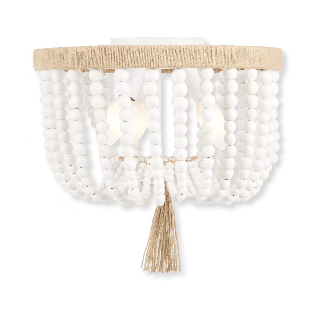 Wooden Bead and Tassel Ceiling Lamp