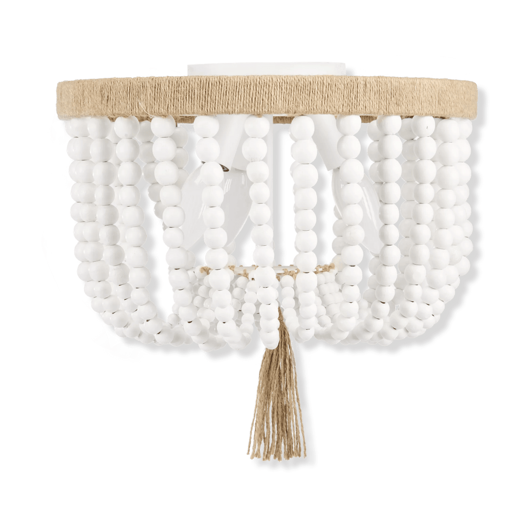 Wooden Bead and Tassel Ceiling Lamp