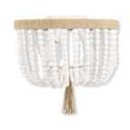 Wooden Bead and Tassel Ceiling Lamp
