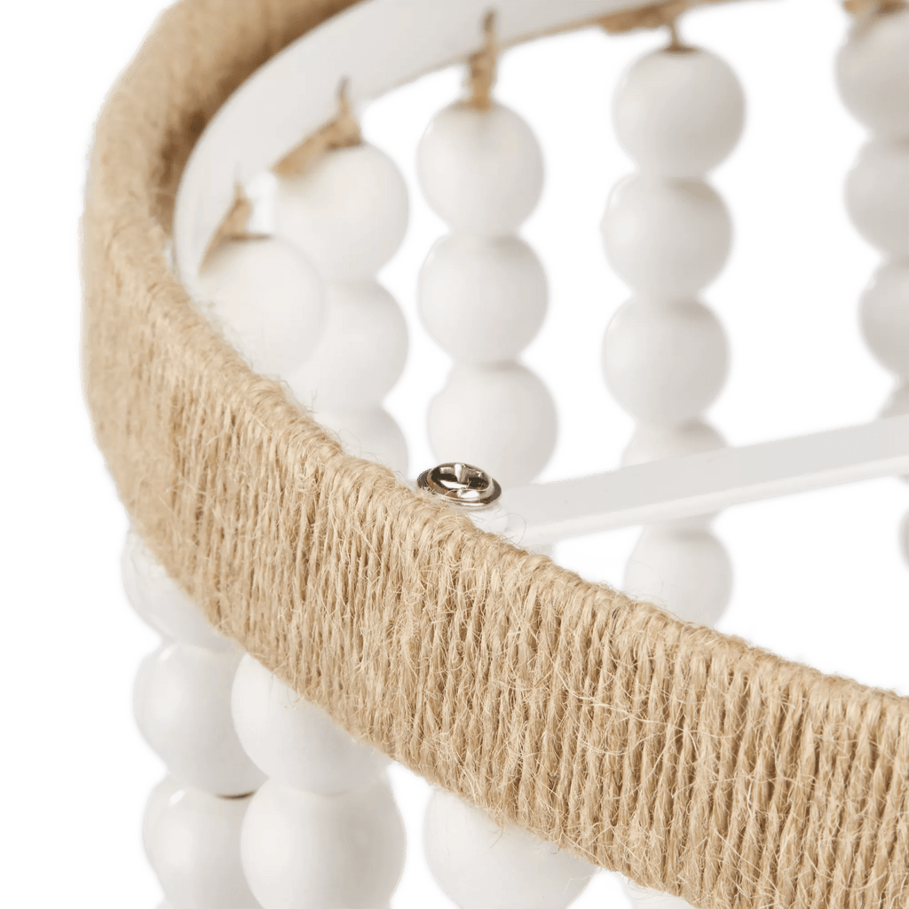 Wooden Bead and Tassel Ceiling Lamp