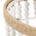 Wooden Bead and Tassel Ceiling Lamp