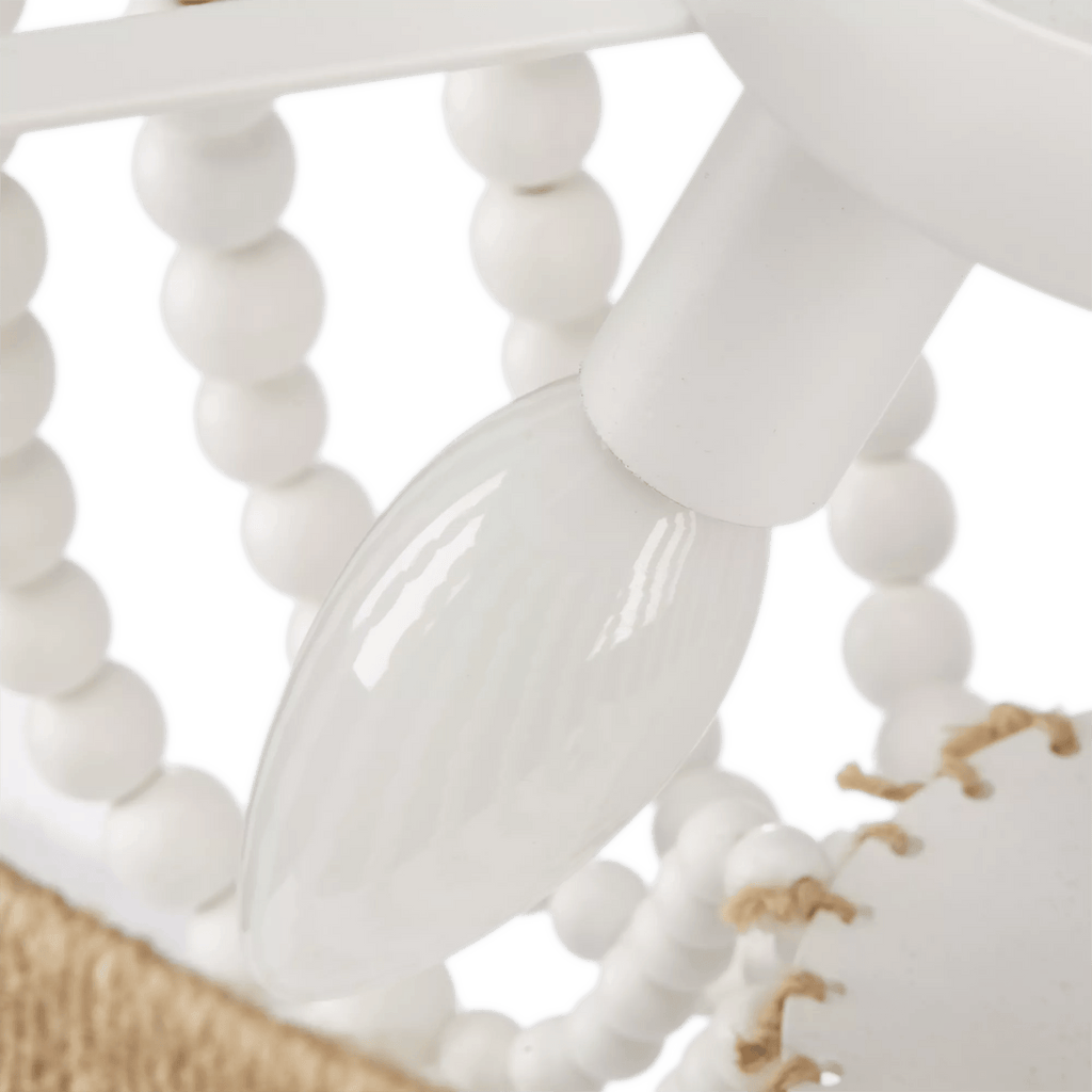 Wooden Bead and Tassel Ceiling Lamp