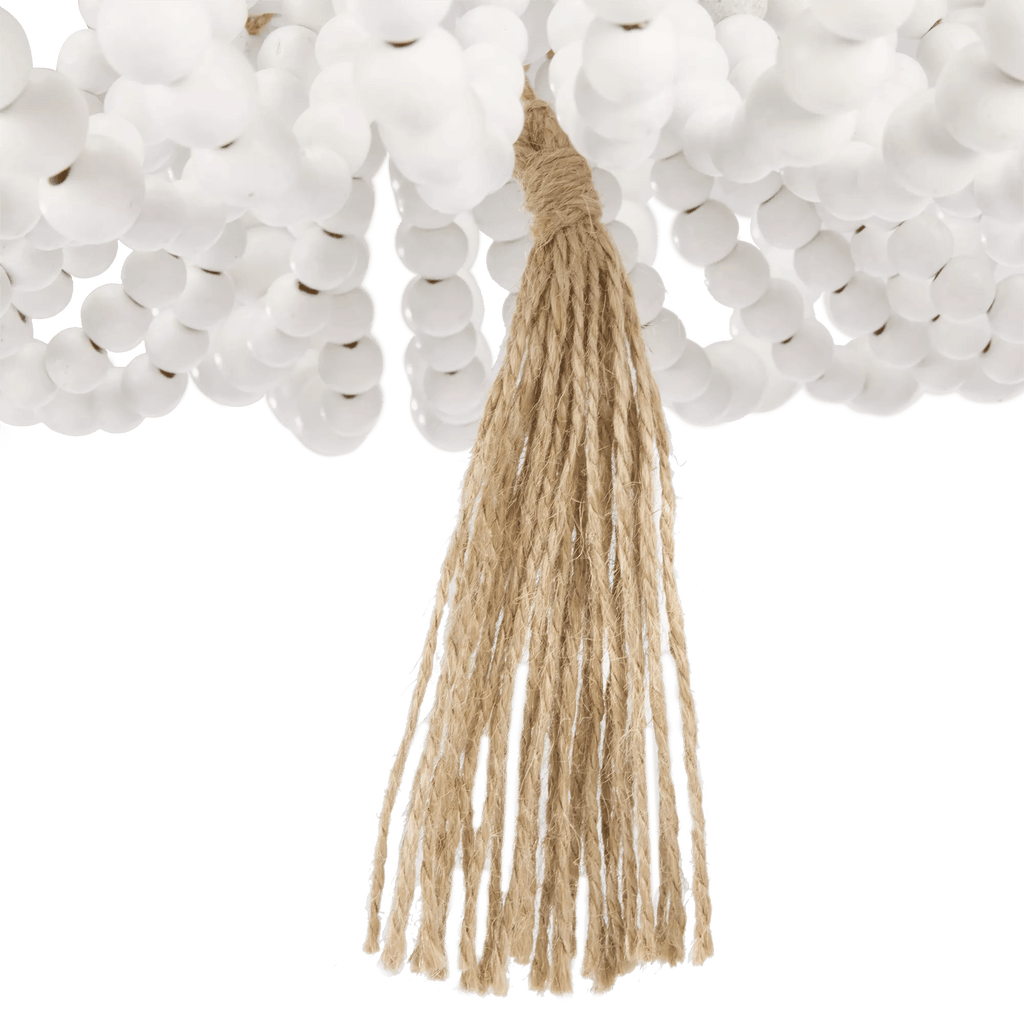 Wooden Bead and Tassel Ceiling Lamp