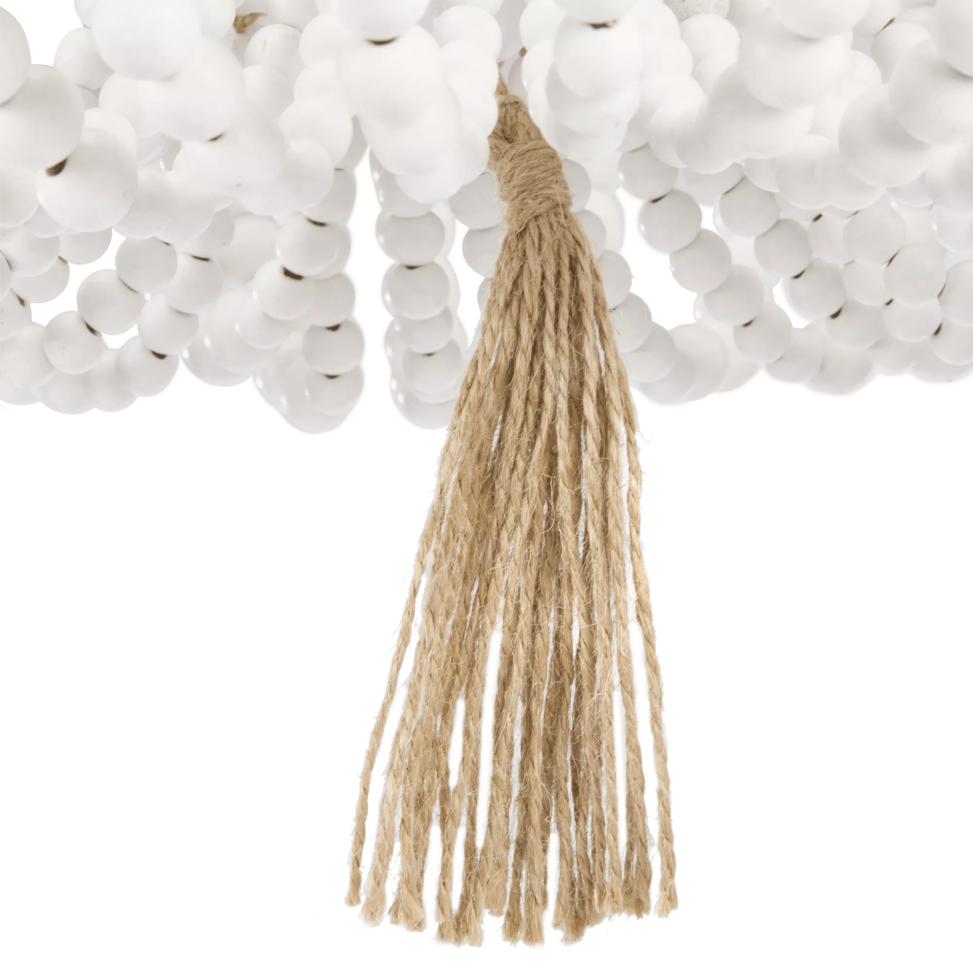 Wooden Bead and Tassel Ceiling Lamp