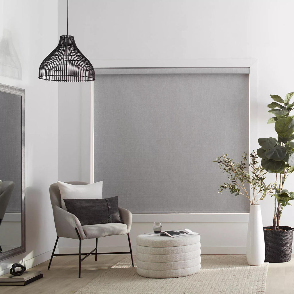 Light Grey Chita Cordless Blackout Roller Shade